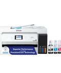 EcoTank Wireless Color All In One Printer With Scanner And Copier, Fax, Ethernet, Supertank System, Printing Up To 13 By 19 Inches, White