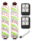 Replacement Parts For CrossWave Multi Surface Pet Pro And Cordless Vacuums Including 2 Pet Brush Rolls And 2 Filters Compatible With 1785 And 2300 Series Models Quick Swap For Deep Cleaning Pet Hair And Messes showing two brush rolls and two filters