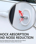 Close-up of heavy duty white silicone door latch cover demonstrating shock absorption and noise reduction for car doors.