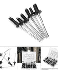 Pro Grade 120 Piece Blind Rivet Kit Made From Aluminum Alloy With Smooth Shafts For Clean, Neat Install, Six Sizes In Box