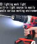 Compact 20V Cordless Drill And Impact Driver Combo Kit Featuring Brushless Motors, showing built-in LED work light and ergonomic design.
