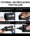 Step-by-step tutorial for Cordless Rivet Nut Gun Set With Led Work Light And Rechargeable Battery on replacing the puller.