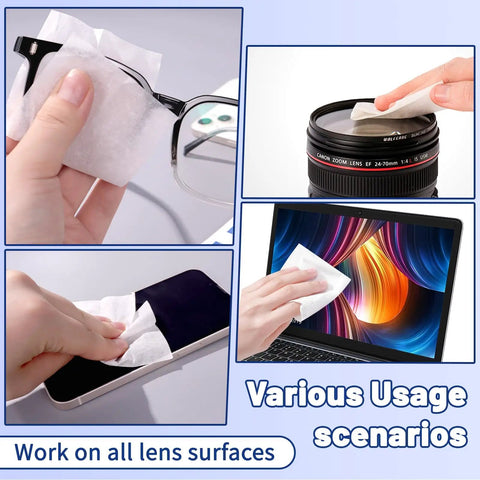 Multiple uses of 300 Count Lens Wipes For Eyeglasses And Sunglasses Premoistened Individually Wrapped Scratch Free Streak Free Quick Clean Eye Glass Cleaner Wipes For Glasses Camera Lenses And Goggles