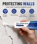 All In One Drywall Patch Kit With Scraper For Cracks And Holes Quick Fix For Home Walls And Apartments tube applying paste on wall