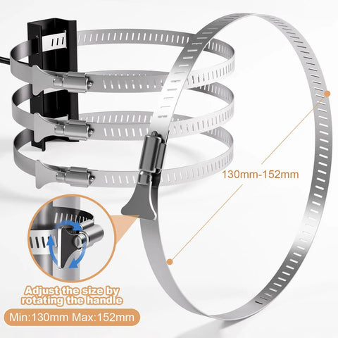Two Pack Bird Feeder Hangers Kit With Adjustable Clip Rings Pole Mounts Outdoor Hanging Brackets For Lanterns Camping Or Backyard Birding Tree Branch Mounts Sturdy Rust Resistant Iron Adjustable 130 To 152 cm Length