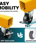 No Nonsense Heavy Duty Folding Engine Hoist Cherry Picker featuring 360-degree steel casters for easy mobility.