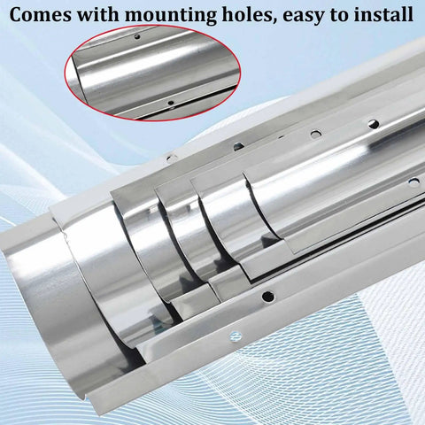 Close-up of Set Of 20 Stainless Steel Cable Raceway 39.37 Inch Long Cord Concealer System With Mounting Holes