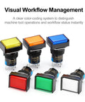 LED Momentary Push Button Switch 16mm 24V DC With Round Cap 5 Colors Red Yellow Orange Blue Green 5 Pin SPDT 1NO 1NC