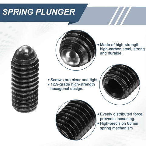 Beefed Up 10 Pack Of M6 X 14Mm Hex Socket Ball Plungers High Carbon Steel Spring Detent Pins Black Shop Ready Hardware Built Tough For Pneumatic And Machine Fixtures