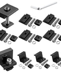 10 Pack Solar Panel Mounting Brackets 1.38 Inch Aluminum Alloy Roof Clamps With 304 Stainless Steel Fasteners assembly components.