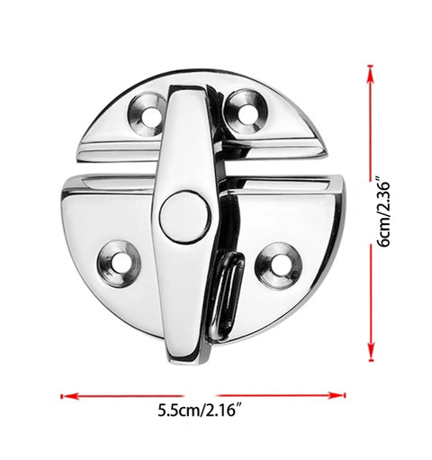 Stainless Steel 316 Marine Grade Twist Lock Round Door Catch Heavy Duty Locker Hatch Fastener Rust Resistant Mirror Shine, size 6cm.