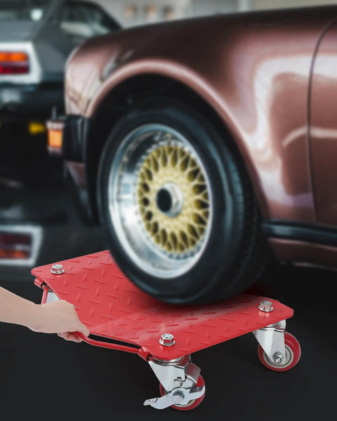 Tough As Nails Wheel Dolly Set Of Four For Moving Cars Trucks And Trailers Handling Six Thousand Pounds One Piece Steel Build in use.