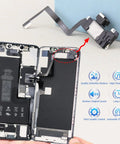 iPhone 11 Earpiece Speaker Replacement Kit With Proximity Sensor Flex Cable And Repair Tools for clear calls and loud sound installation guide.
