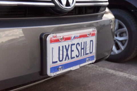 Car with Premium Clear License Plate Covers 2 Pack With Stainless Steel Screws Durable Weatherproof Shield For Your Ride