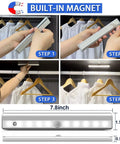 Stick On Wireless Under Cabinet Lights Anywhere With Remote Control Dimmable 20 LED Rechargeable Night Light 6 Pack installation