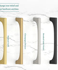 10 Pack Heavy Duty Zinc Alloy Cabinet Pulls With Premium Champagne Bronze Finish displayed with alternative finishes.