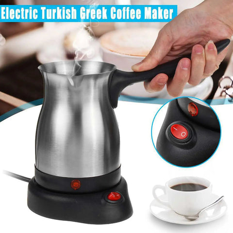 Turkish Coffee Maker With 600ml Capacity Stainless Steel Electric Kettle Style Brewer Anti Scald Handle, in use