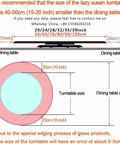 Heavy Duty Tempered Glass Lazy Susan Turntable 32 Inch Round Rotating Tray Kitchen Dining Table Server size guidance diagram