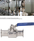 Heavy Duty Clamp Ball Valve With 304 Stainless Steel Body For Quick Grab Installation And Smooth Plumbing Flow Control Reliable Ferrule Design, close-up view.