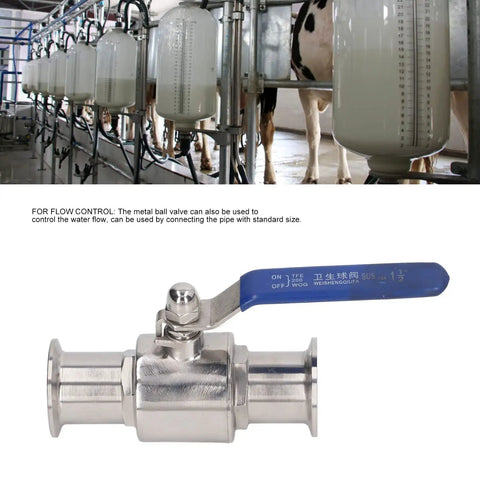 Heavy Duty Clamp Ball Valve With 304 Stainless Steel Body For Quick Grab Installation And Smooth Plumbing Flow Control Reliable Ferrule Design, close-up view.