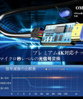 One Way Fiber Optic HDMI Cable 75 Feet Long Delivers 18Gbps Bandwidth with detailed circuitry and sleek connector.