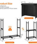 Adjustable Firewood Rack With Cover For Indoor And Outdoor Use, Heavy Duty Log Holder With Weatherproof Oxford Fabric Cover, diagram