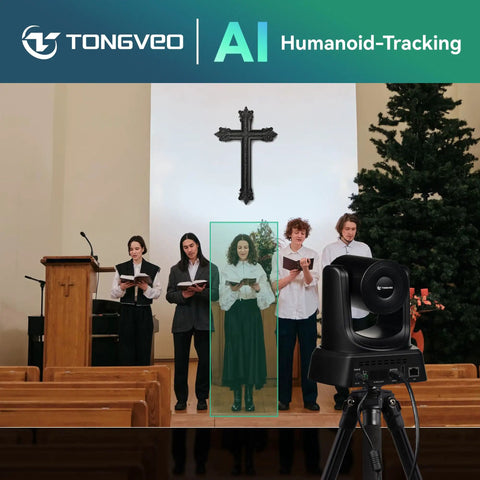 Crystal Clear 4K AI PTZ Camera With Auto Tracking And 20X Optical Zoom For Conference Rooms, Church Worship in action