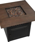 Donovan 38 Inch Square Propane Fire Pit With Infrared Patio Heater Outdoor Gas Fire Pit And Heater Combo Delivering 41,000 BTU Dope Heating Power, 30,000 BTU Main Burner Plus 11,000 BTU Lower Heater, Weatherproof Patio Warmth For Cold Nights.