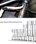 Pro Grade 7 Piece O2 Sensor Socket Set With Cross Hole Design For Rapid Oxygen Sensor Extraction And Straight Shooting Auto Repairs in tool layout.