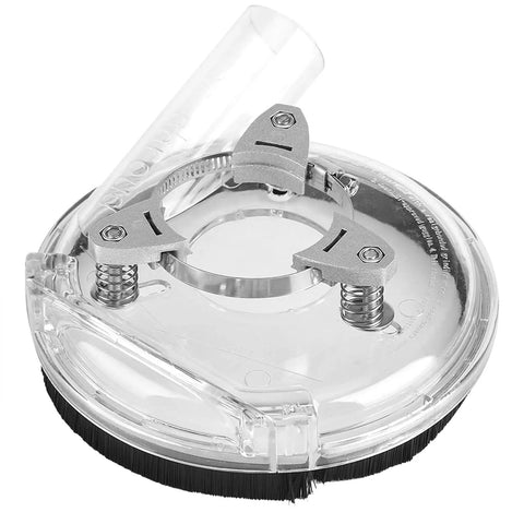 Universal Angle Grinder Dust Cover And Guard For 4 And 5 Inch Pro Polishing Machines, clear protective cover with brush.