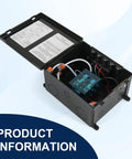 RV 30 Amp Automatic Transfer Switch 120V Seamless Inverter Shore Power And Generator Switching With Two 30 Amp Inputs And 20 To 30 Second Delay For Stable Power, black enclosure open