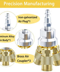 One Fourth Inch NPT 3 Way Air Manifold Kit With Brass Couplers And Air Hose Connectors Workhorse Splitter product image