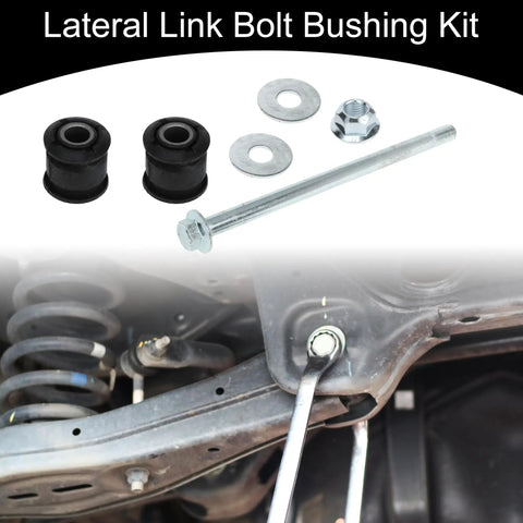 Heavy Duty Lateral Link Bolt Bushing Kit For Subaru WrX Impreza Forester AwD 1998 Through 2008 parts including rubber bushings, washers, and bolt.