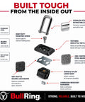 Diagram of Retractable Tie Down Anchors Inner Bed Mount 2 Pack Chevy GMC Trucks Flush Mount components and features.