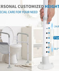 Heavy Duty Toilet Safety Rails Built Tough Grab Bar For Seniors With Super Sturdy Bathroom Assist Handle Support Frame adjustable height