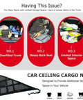 Sturdy Ceiling Cargo Net For Dodge Challenger 2015 Through 2020 featuring heavy duty polyester mesh for organized vehicle storage.