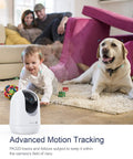 2K Indoor Security Camera with 2.4 and 5GHz WiFi, motion tracking pets and baby, effortless home monitoring