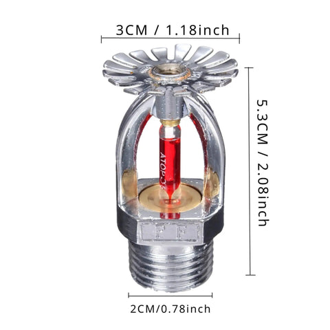 Top Tier Ten Pack Pendent Fire Sprinkler Heads With A 155 Degree Fahrenheit Red Glass Bulb And One Half Inch Npt Pipe Thread close-up view