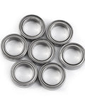 Smooth As Butter 10Pcs 10X15X4MM Double Shielded 6700ZZ Thin Bearings Rock Solid Steel Deep Groove Ball Bearings stacked.