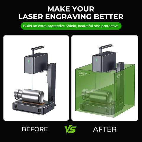 Industrial Certified Heavy Duty Fiber Laser Safety Shield Window Panel Offering Ridiculously Solid OD6 Infrared Blocking For 980 1064 1080Nm Engraving And Marking Machines before and after comparison