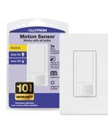 Motion Sensor Light Switch With Wall Plate For Bathrooms, Garages, And Laundry Rooms, Automatic On Off Lighting, Model MS OPS2HW White