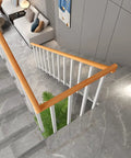 Rock Solid 25 Pack Stair Spindles Side Mount Deck Railing Posts With Complete Screw Hardware Kit For Porch Balcony Indoor Outdoor view of railing on stairs.