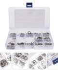 Stainless Steel Serrated Lock Washers Set With Internal And External Teeth 400 Pcs in compartmented box for various applications
