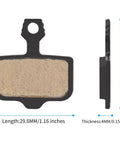25 Pairs Copper Semi-Metallic Mountain Bike Disc Brake Pads For Hydraulic Brakes, Quiet, Wear-Resistant Pads With Installation Tools, Replacement Pads For MTB And Ebike Disc Brakes showing dimensions