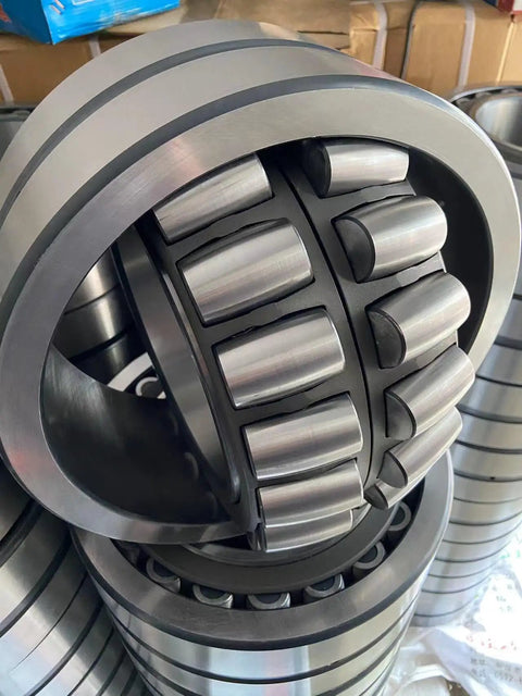 Pro Grade Spherical Roller Bearing 22207cc W33 35x72x23mm showing cylindrical rollers and smooth metal surfaces for durability.