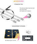 Front License Plate Holder Bracket Black Universal ABS Mounting Kit Frame With Copper-Threaded Inserts, stainless ties, stickers