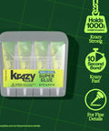 Heavy Duty Super Glue Fine Tip For Home Office Quick Fixes, pocket-sized tubes in a clear storage case.