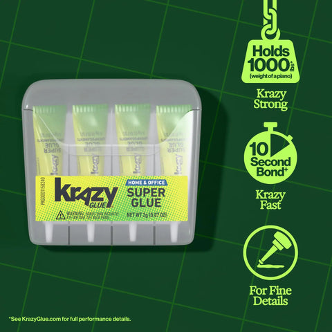 Heavy Duty Super Glue Fine Tip For Home Office Quick Fixes, pocket-sized tubes in a clear storage case.