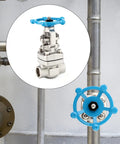 304 Stainless Steel Gate Valve Half Inch Full Bore With Wheel Handle installed on pipes for water oil gas applications