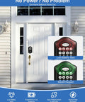 Hassle Free Keyless Entry Door Lock With Glowing Backlit Keypad And Smart Bluetooth App Control In Classy Matte Black Finish near front door.